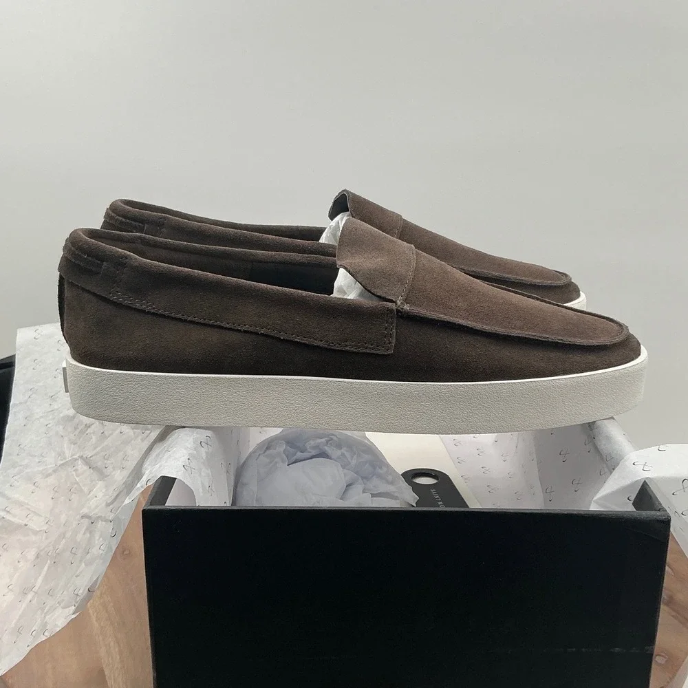 Saint Morta Hemisphere Brown Suede Slip On Loafers Mens Size 8 Platform Sneakers